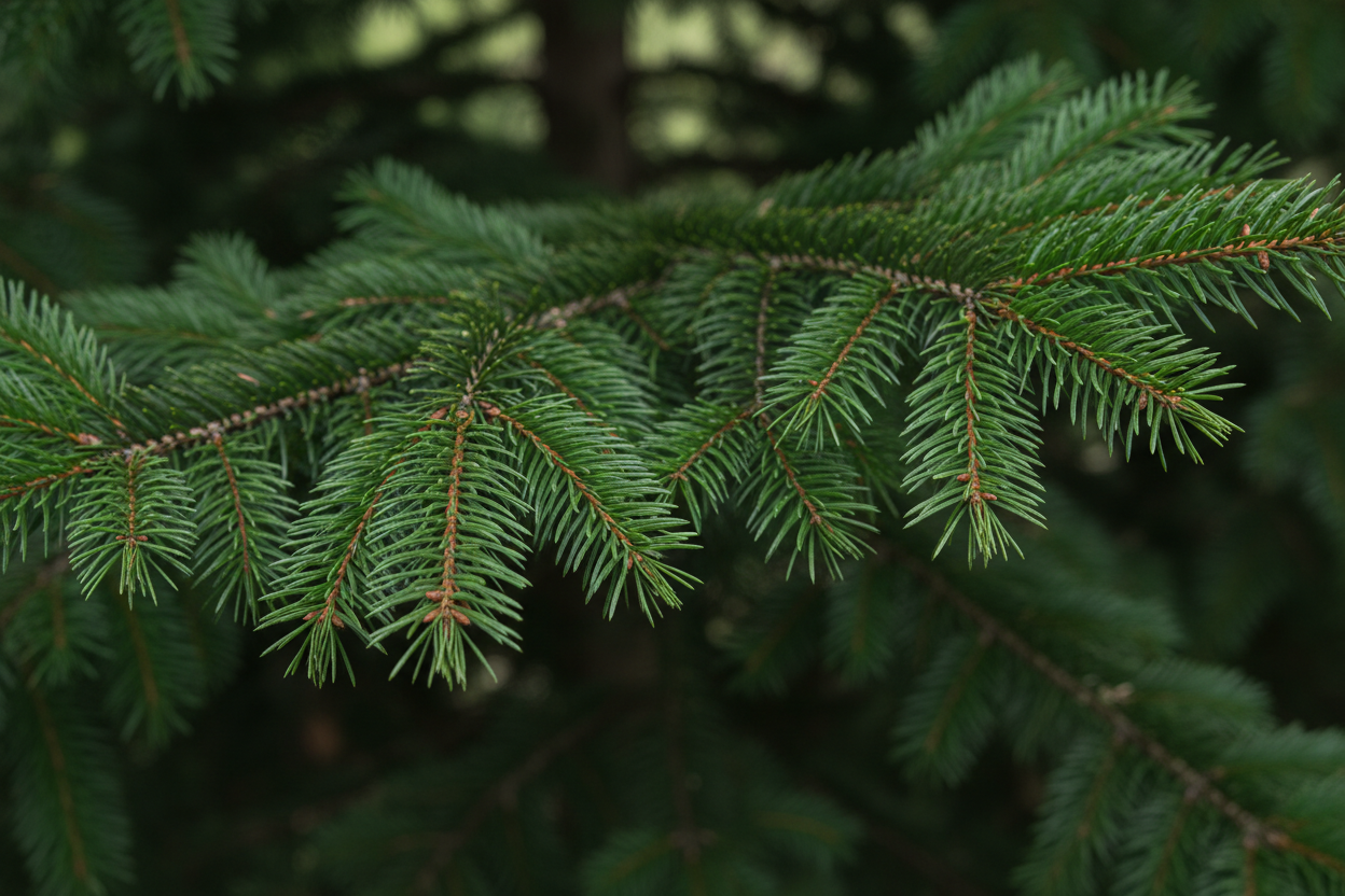 Close up of a nordmann tree